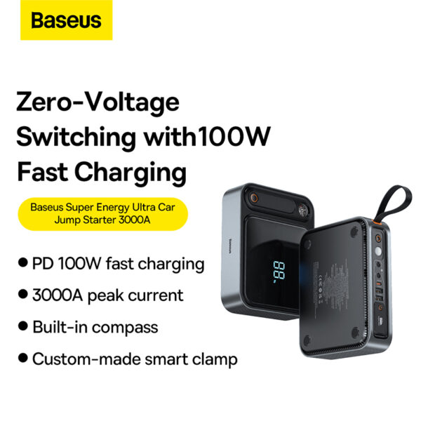 Baseus 3000A Super Energy Ultra Jump Starter +Power Bank 100W PD Output - Image 2