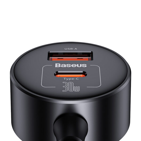 Baseus 30W High Efficiency Pro 1- for -2 Car Cigarette Lighter  Cosmic Black - C00455300121-00 - Image 10