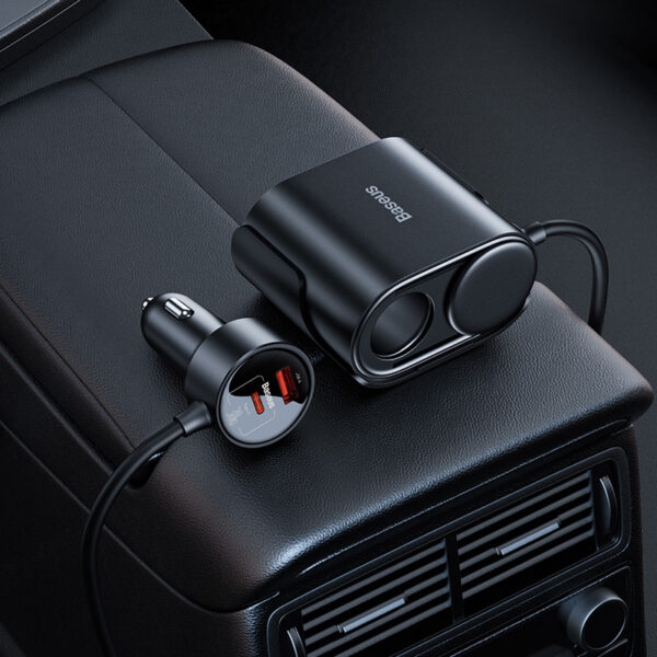 Baseus 30W High Efficiency Pro 1- for -2 Car Cigarette Lighter  Cosmic Black - C00455300121-00 - Image 15