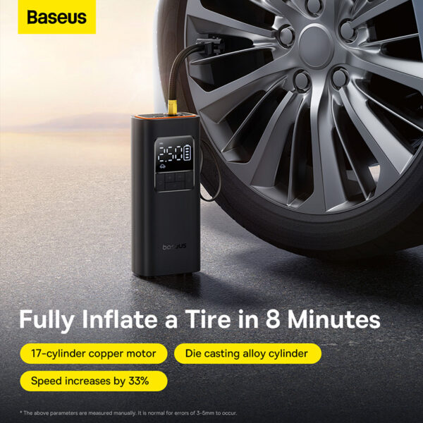 Baseus Super Mini Pro Series Wireless Car Inflator Cluster Black - C11159300111-00 - 6 Months Warranty - Image 4