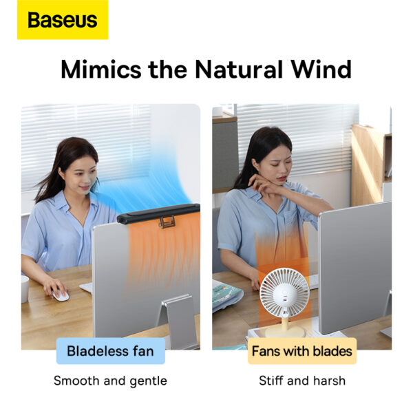 Baseus Refreshing Monitor Clip-On & Stand-Up Desk Fan Black - ACQS000001 - Image 8