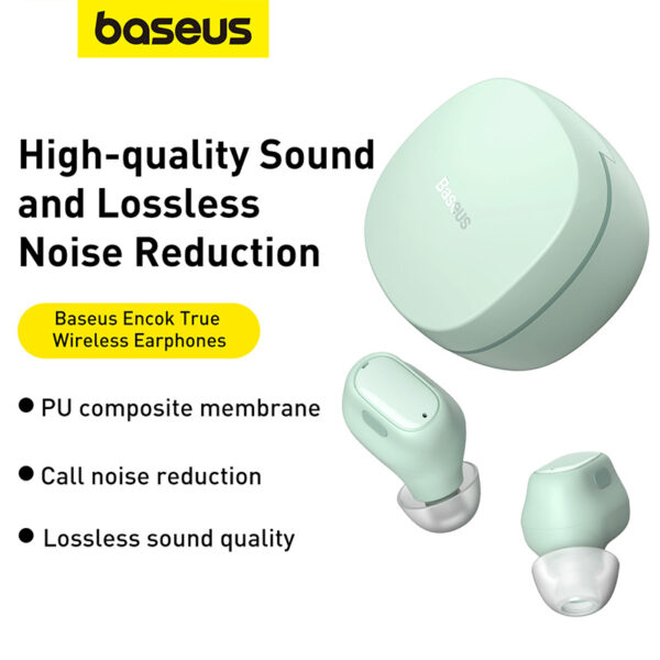 Baseus Encok True Wireless Earphones WM01 Green baseuscolombo