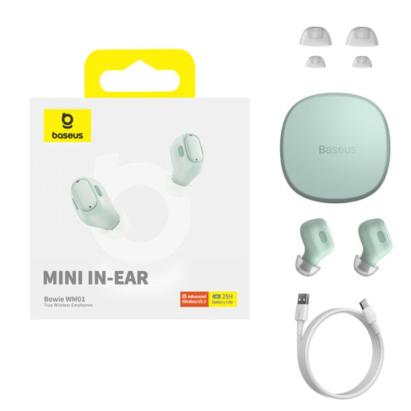 Baseus Encok True Wireless Earphones WM01 Green baseuscolombo