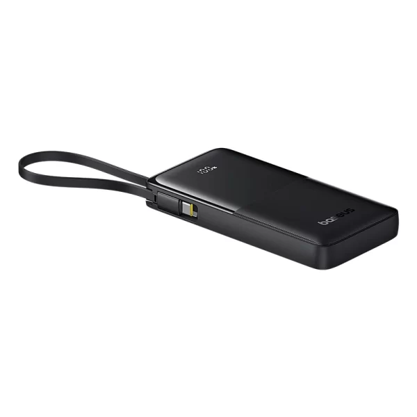 Baseus Bipow 2 Digital Display Power Bank With Built-in USB-C Cable 10000mah 20W Cluster Black Baseuscolombo