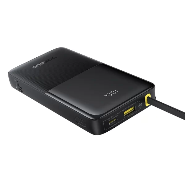 Baseus Bipow 2 Digital Display Power Bank With Built-in USB-C Cable 10000mah 20W Cluster Black Baseuscolombo