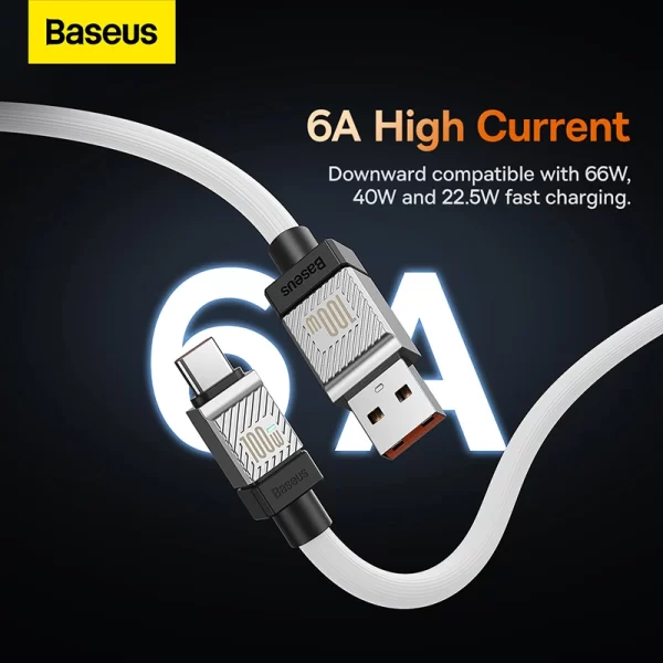 Baseus CoolPlay Series Fast Charging Cable USB to Type-C 100W 1m White Baseuscolombo