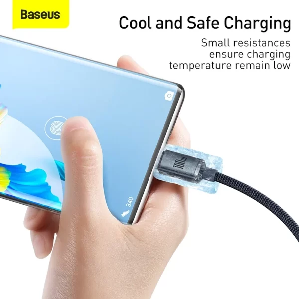 Baseus Crystal Shine Series Fast Charging Data Cable USB to Type-C 100W 1.2m Black Baseuscolombo