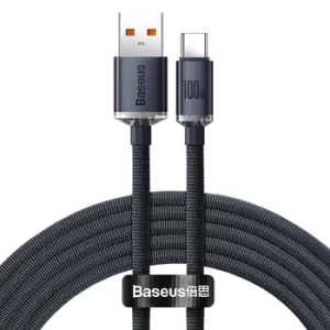 Baseus Crystal Shine Series Fast Charging Data Cable USB to Type-C 100W 1.2m Black Baseuscolombo