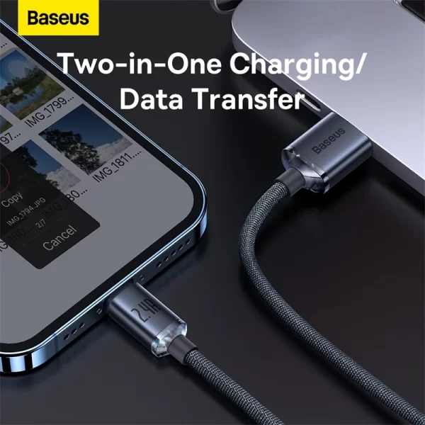 Baseus Crystal Shine Series Fast Charging Data Cable USB to iP 2.4A 2m Black Baseuscolombo