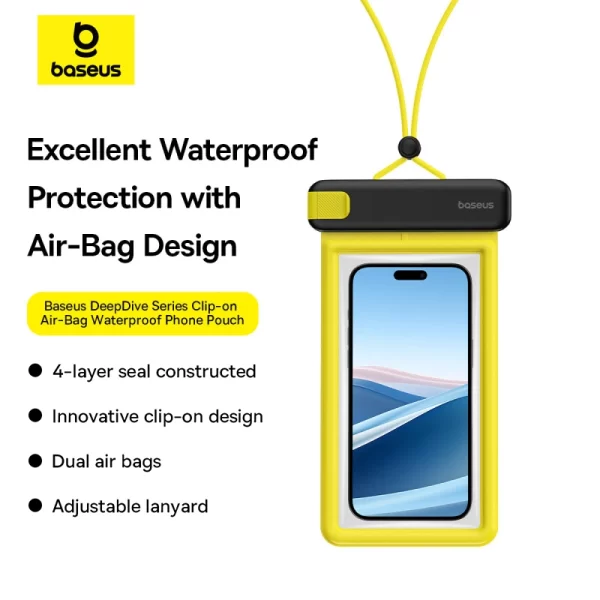 Baseus DeepDive Series Clip-on Air-Bag Waterproof Phone Pouch Cluster Black Baseuscolombo