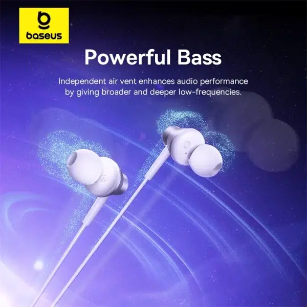 Baseus Encok CZ11 Wired Earphones Moon White Baseuscolombo