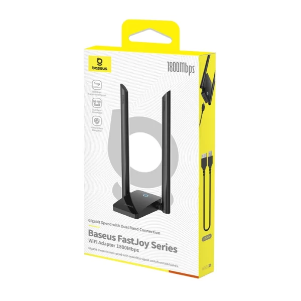 Baseus FastJoy Series WiFi Adapter 1800Mbps（External Antenna）Cluster Black Baseuscolombo