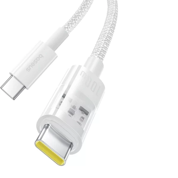 Baseus Gem Fast-Charging Data Cable USB-C to USB-C 100W 1m Moon White Baseuscolombo