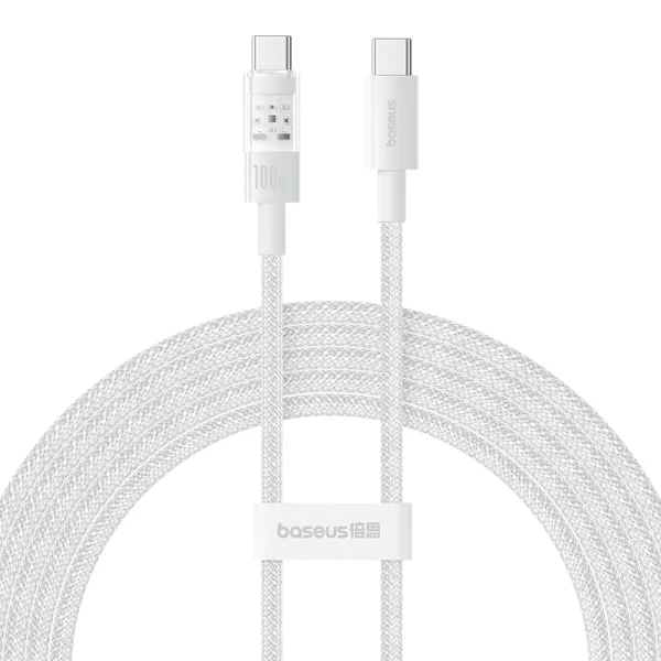 Baseus Gem Fast-Charging Data Cable USB-C to USB-C 100W 2m Moon White Baseuscolombo