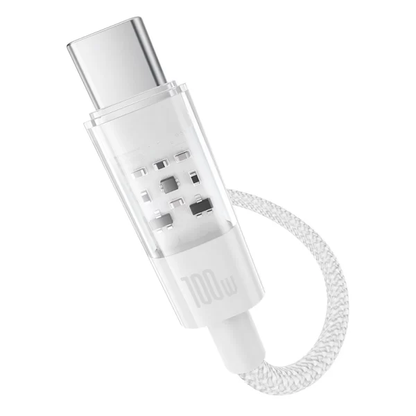 Baseus Gem Fast-Charging Data Cable USB to USB-C 100W 1m Moon White Baseuscolombo