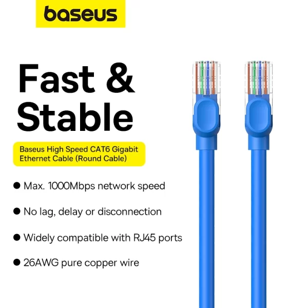 Baseus High Speed CAT6 Gigabit Ethernet Cable (Round Cable)0.5m Galaxy Blue Baseuscolombo