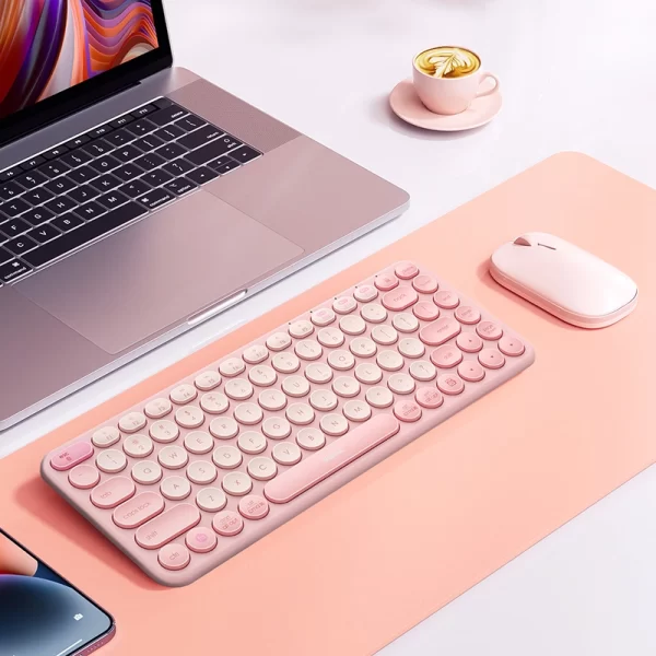 Baseus K01A Wireless Tri-Mode Keyboard Baby Pink Baseuscolombo