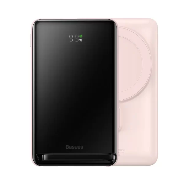 Baseus Magnetic Bracket Wireless Fast Charge Power Bank 10000mAh 20W Pink Baseuscolombo