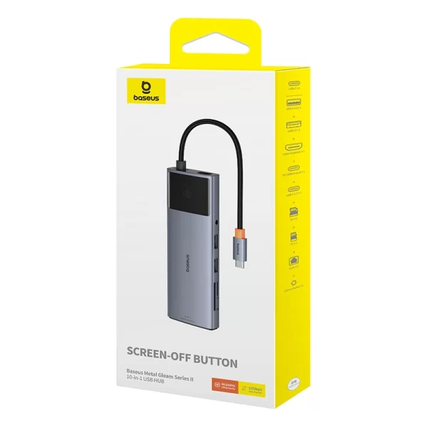 Baseus Metal Gleam Series II 10-in-1 USB HUB Space Grey Baseuscolombo