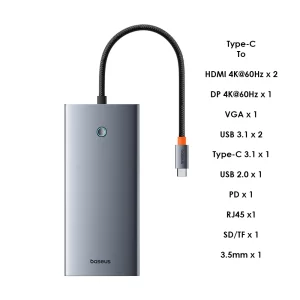 Baseus PortalJoy Series 13-Port HUB Space Grey Baseuscolombo