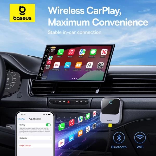 Baseus SafeJourney Series Wireless CarPlay Adapter Space Grey Baseuscolombo