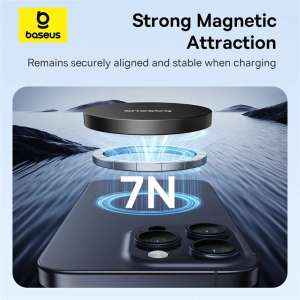 Baseus Simple Mini4 Air Magnetic Wireless Charger Qi2 15W Cluster Black Baseuscolombo