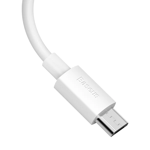 Baseus Simple Wisdom Data Cable Kit USB to Micro 2.1A (2PCSSet）1.5m White Baseuscolombo