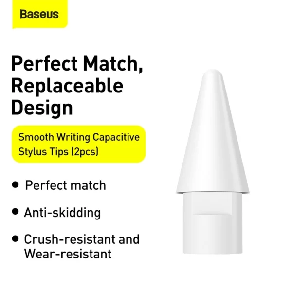 Baseus Smooth Writing Capacitive Stylus Tips （2pcs）White Baseuscolombo