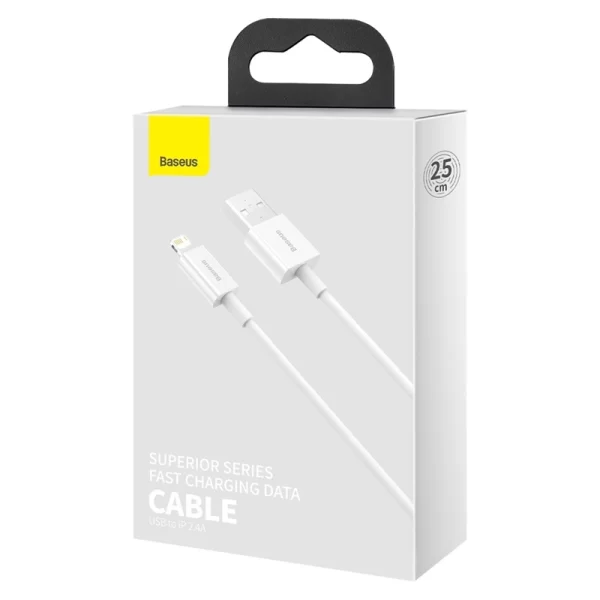 Baseus Superior Series Fast Charging Data Cable USB to iP 2.4A 0.25m White Baseuscolombo