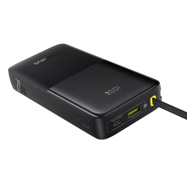 OS-Baseus Bipow 2 Digital Display Power Bank With Built-in USB-C Cable 20000mah 20W Cluster Black Baseuscolombo