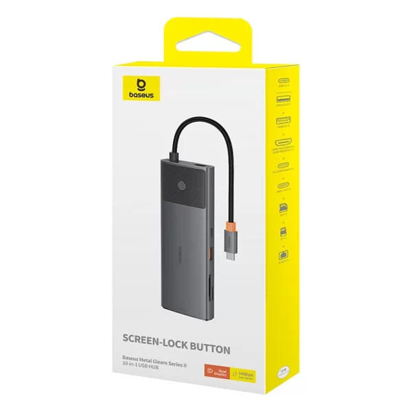 OS-Baseus Metal Gleam Series II 10-in-1 USB HUB Cosmic Black Baseuscolombo