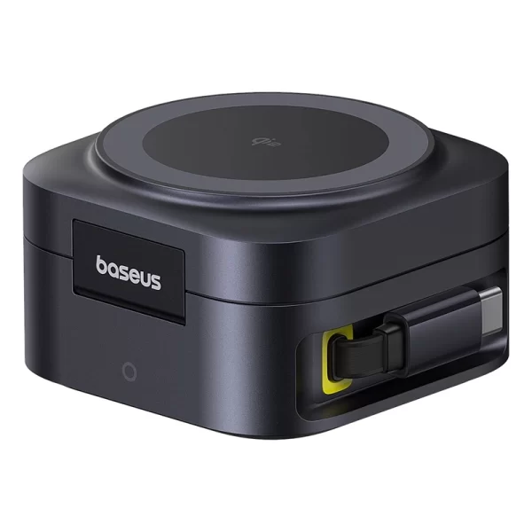 OS-Baseus PicoGo Series 2-in-1 Magnetic Wireless Charger Qi2 67W Cosmic Black (USB-C to USB-C 100W Cable Included) Baseuscolombo