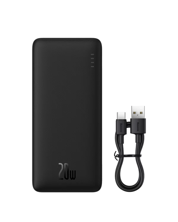 Baseus Airpow Fast Charge Power Bank 20000mAh 20W Cluster Black (With Simple Series Containing universal USB to Type-C 50cm Black） Baseuscolombo