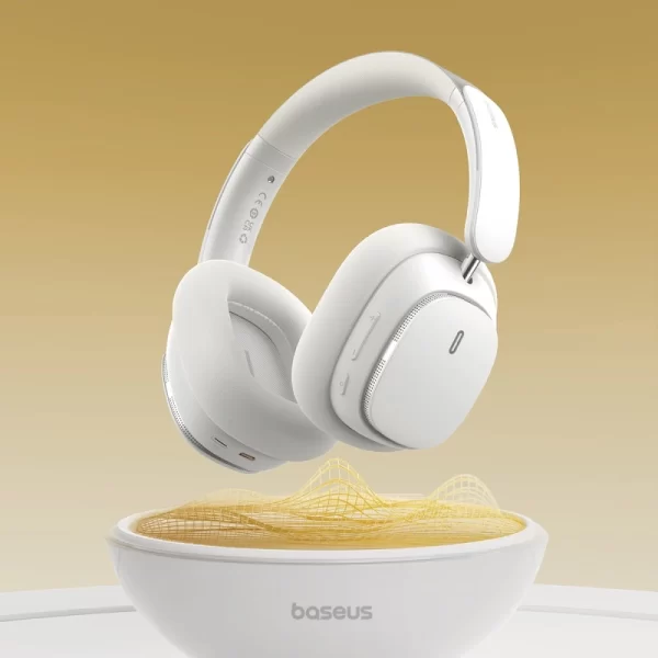 Baseus Bowie H1 Pro Noise-Cancellation Wireless Headphones Moon White Baseuscolombo