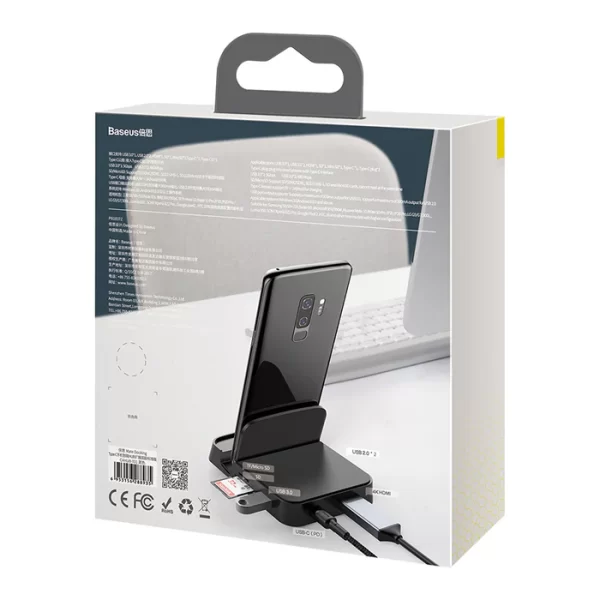 Baseus Mate Docking Type-C mobile phone intelligent HUB docking station (standard version)Black Baseuscolombo