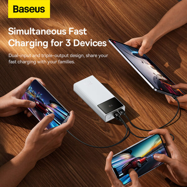 Baseus Star-Lord Digital Display Fast Charge Power Bank 20000mAh 22.5W White Baseuscolombo