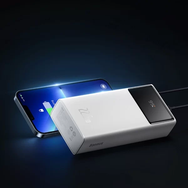 Baseus Star-Lord Digital Display Fast Charge Power Bank 30000mAh 22.5W White Baseuscolombo