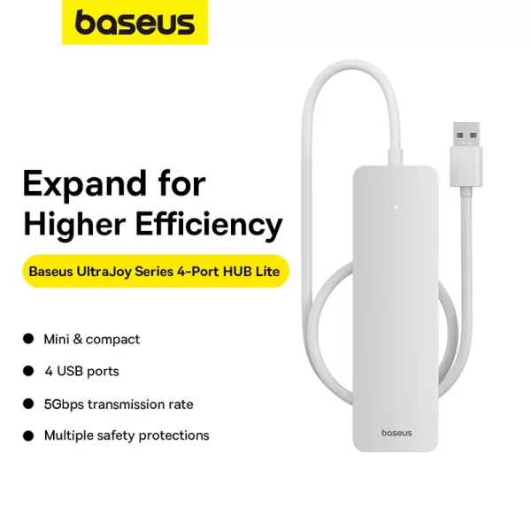 Baseus UltraJoy Series 4-Port HUB Lite 50cm Moon White Baseuscolombo