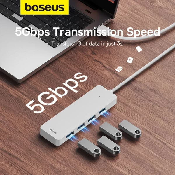 Baseus UltraJoy Series 4-Port HUB Lite 50cm Moon White Baseuscolombo