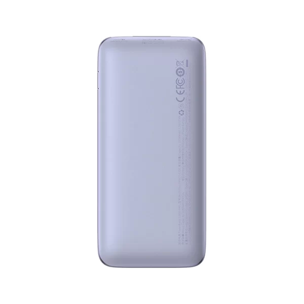 Baseus Bipow Pro Digital Display Fast Charge Power Bank 10000mAh 20W (With Simple Series Charging Cable USB to Type-C 3A 0.3m White) Overseas Edition – Purple – PPBD040205
