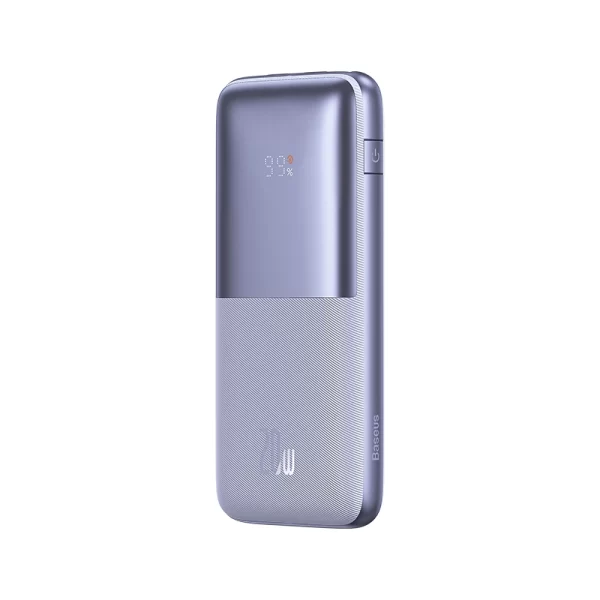 Baseus Bipow Pro Digital Display Fast Charge Power Bank 10000mAh 20W (With Simple Series Charging Cable USB to Type-C 3A 0.3m White) Overseas Edition – Purple – PPBD040205