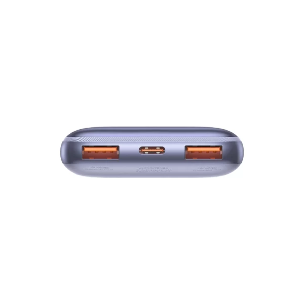 Baseus Bipow Pro Digital Display Fast Charge Power Bank 10000mAh 20W (With Simple Series Charging Cable USB to Type-C 3A 0.3m White) Overseas Edition – Purple – PPBD040205