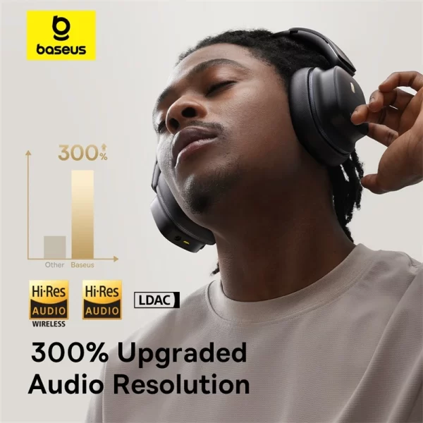 Baseus Bowie 30 Max Noise-Cancellation Wireless Headphones - Cluster Black - A00075500113-00 baseuscolombo