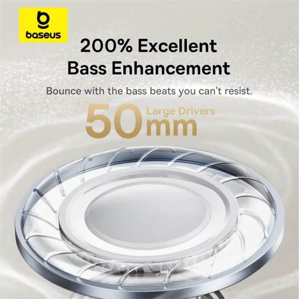 Baseus Bowie 30 Max Noise-Cancellation Wireless Headphones - Cluster Black - A00075500113-00 baseuscolombo