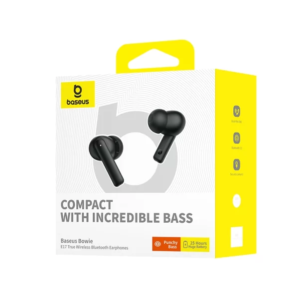 Baseus Bowie E17 True Wireless Bluetooth Earphones - Cluster Black - A00072200113-Z1 baseuscolombo