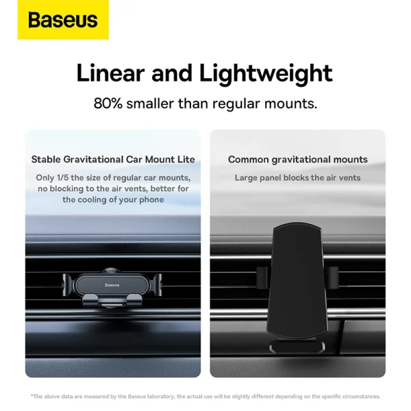 Baseus Gravity Air Vent Car Phone Holder (Air Outlet Version) - black - SUWX010001 Baseuscolombo
