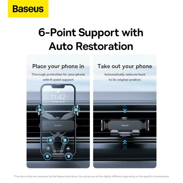 Baseus Gravity Air Vent Car Phone Holder (Air Outlet Version) - black - SUWX010001 Baseuscolombo