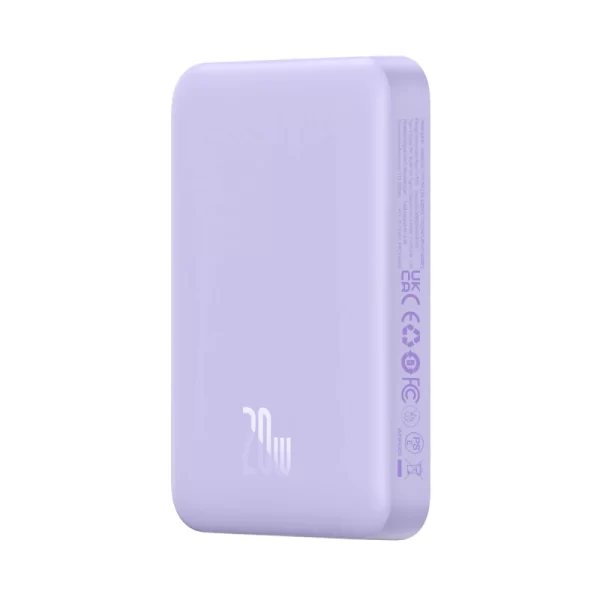 Baseus Magnetic Mini Air Wireless Fast Charge Power Bank 10000mAh 20W  (With Simple Charging Cable Type-C to Type-C (20V3A) 30cm White) - Nebula Purple - P10059001513-00 Baseuscolombo