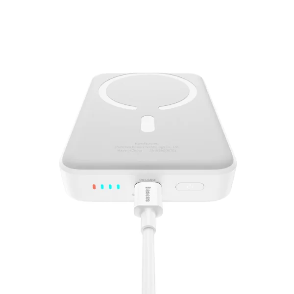 Baseus Magnetic Mini Air Wireless Fast Charge Power Bank 10000mAh 20W  (With Simple Charging Cable Type-C to Type-C (20V3A) 30cm White) - Stellar White - P10059001223-00 Baseuscolombo
