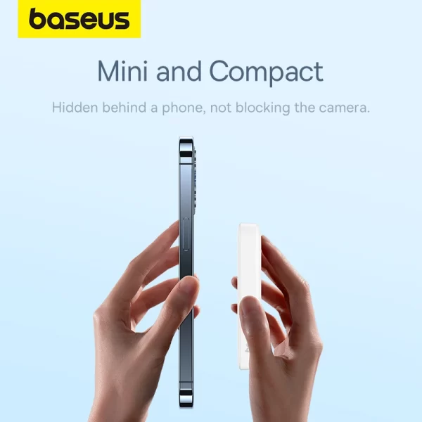Baseus Magnetic Mini Air Wireless Fast Charge Power Bank 10000mAh 20W  (With Simple Charging Cable Type-C to Type-C (20V3A) 30cm White) - Stellar White - P10059001223-00 Baseuscolombo